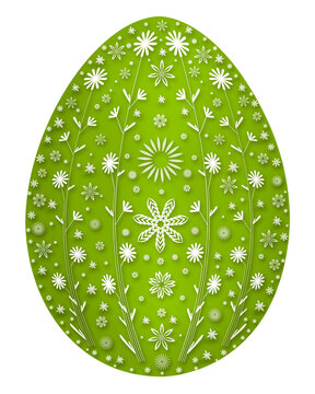 Green Easter Egg isolated on transparent background PNG cut out