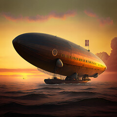 Modern Zeppelin. Generative AI.