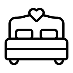 double bed line icon