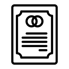 wedding contract line icon
