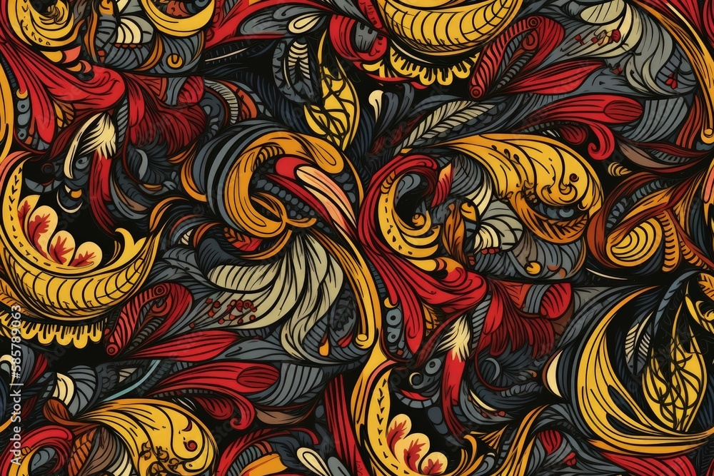 Poster vibrant and colorful pattern with an array of colors. generative ai
