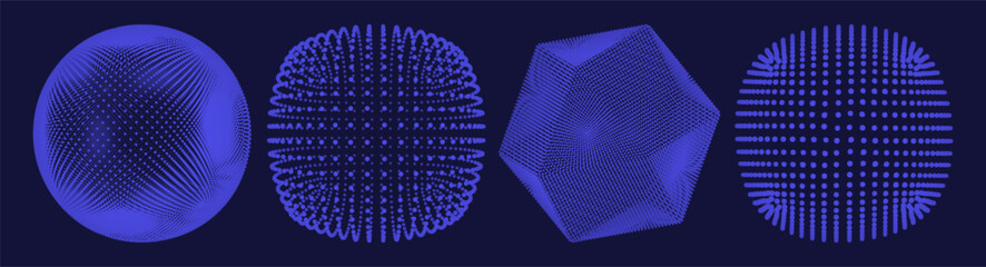 Crystal consisting of small particles. Sphere. Object with dots. Molecular grid. 3d vector illustration. Futuristic connection structure for education and science.