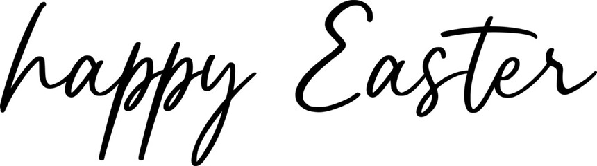 Happy Easter vector calligraphy text. Happy Easter greeting card. Modern Handwritten type isolated on white background. Vector EPS 10 anf PNG