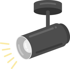 黒色のシンプルな、スポットライトのイラスト