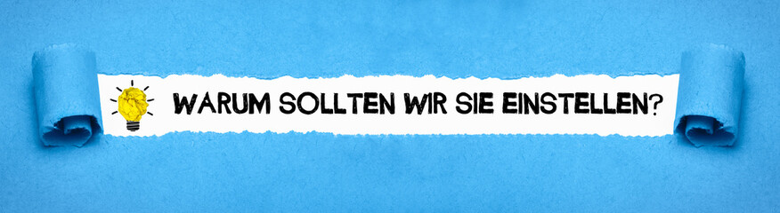Warum sollten wir Sie einstellen?	