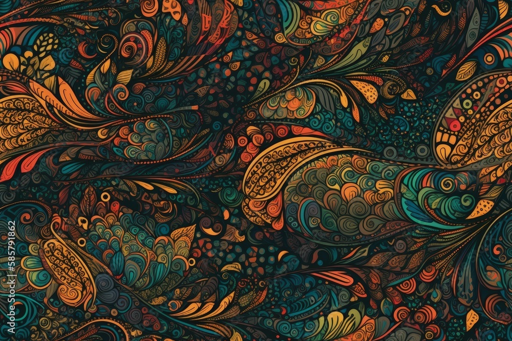 Poster vibrant and colorful pattern with a variety of hues and tones. generative ai