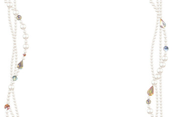 Pearl. Gems. Decoration. Diamonds. Abstract background. Jewelry. Hanging crystals. Vector illustration.