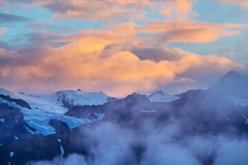 Mountains on sunset