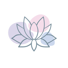 Lotus, Sacred Ayurveda symbol, harmony, balance, universe. Tattoo flesh design, yoga sign. Boho print, poster, t-shirt textile. Anti stress book. Isolated vector illustration