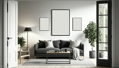 Interior desing mock up Decorative Frame Wall mounted Write space