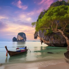 Obraz premium An extraordinary Thailand landscape, showcasing the captivating beauty and diverse scenery of the region, created by AI.