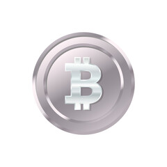 Bitcoin sign. Isolated vector illustration. Blockchain technology, crypto currency symbol. Virtual money icon for business, finance, global trade
