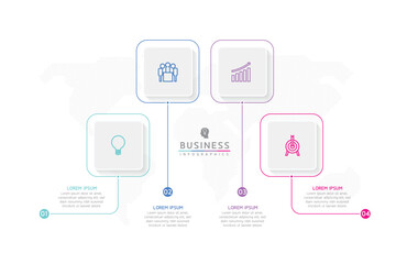 Vector infographic business presentation template connected with 4 options