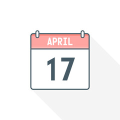 17th April calendar icon. April 17 calendar Date Month icon vector illustrator