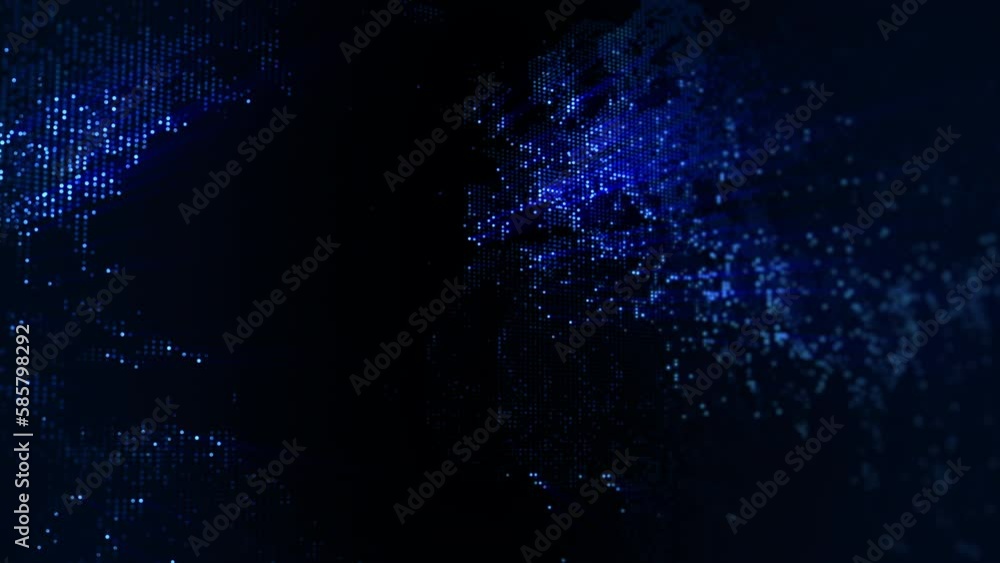 Poster slowly changing illumination of a digital map of the earth. lights of megalopolises blend in soft gl