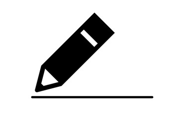 Pencil and drawn line silhouette icon. Vector.