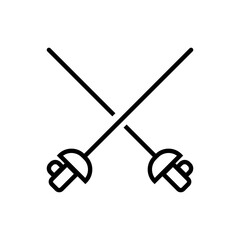 Crossed fencing epee icon. Vector.