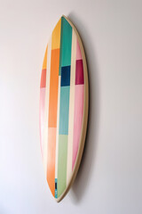 Surfboard on the wall, Generative AI illustration