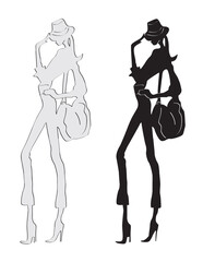 silhouette of a fashion girl