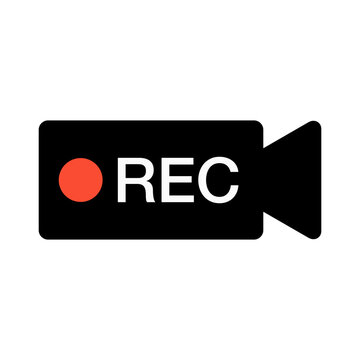 Film camera icon for REC. Vector.