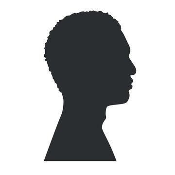 Silhouettes of man's face. Outlines adult man in profile. Vector illustration