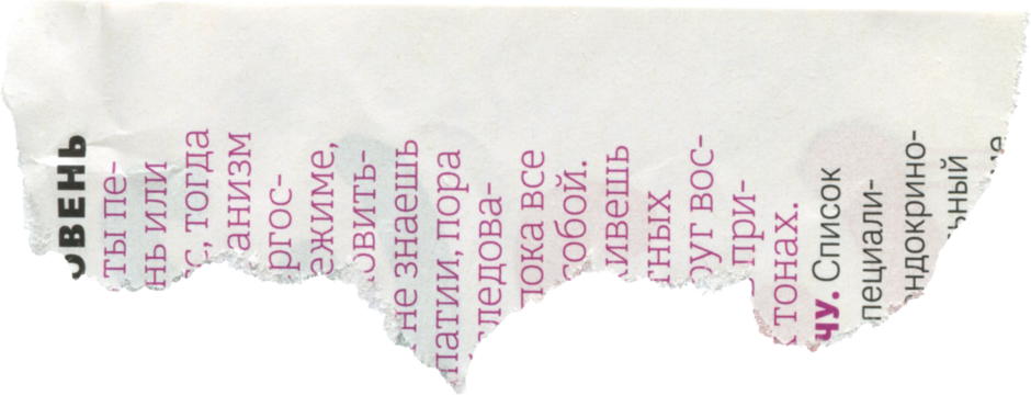 Light textured scrap of magazine paper	
