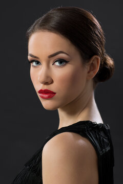 Beauty portrait over the shoulder