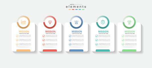 Infographic design template. timeline with icons and 5 options or steps. Can be used for process, presentations, layout, banner, web design vector illustration.