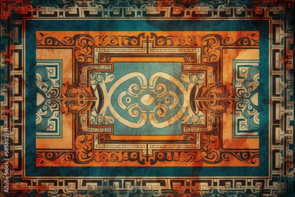 Aufkleber colorful geometric pattern on a square canvas. generative ai