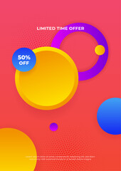 Flash Sale Banner - Vector Flat Design Illustration : Suitable for Business Theme, Shopping Theme, Promotion Theme, Advertising Theme, Infographics and Other Graphic Related Assets.