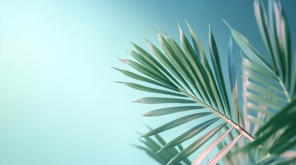 Tropical palm leaves backdrop, Generative AI