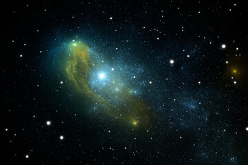 Fototapeta na wymiar Fantasy space nebula. Giant interstellar cloud with stars