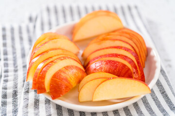 Sliced red apples