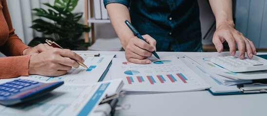 Business bookkeeping with calculator of bookkeeper and household calculating chart graph annual...