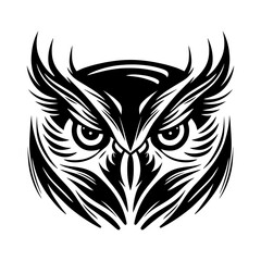 Minimalist Owl Head Vector for Logo Design
