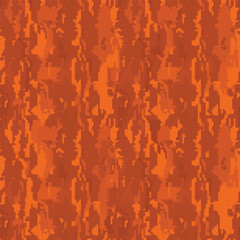 Digital mosaic camo, seamless pattern for your design. Bright orange coloring camouflage, modern fabric print. Abstract repeating wallpapers. Vector tile texture