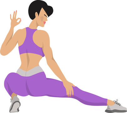 recommend clip art: The girl of an athletic build is engaged in fitness. She leads a healthy lifestyle.