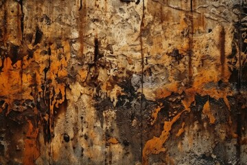 an abstract painting with warm tones of yellow and brown. Generative AI
