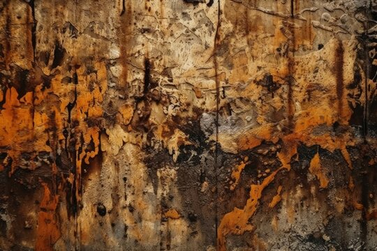 an abstract painting with warm tones of yellow and brown. Generative AI