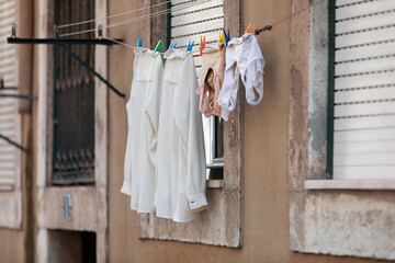 Clothes drying on the clothesline