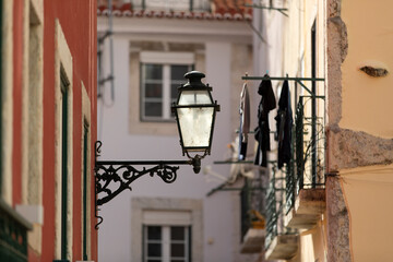 Fototapeta na wymiar Street lamp in the town