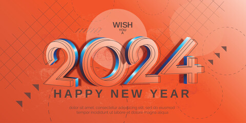 2024 new year greeting card abstract background concept