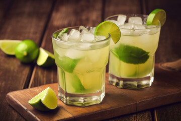 Sweet and Refreshing Drink Caipirinha Cocktail