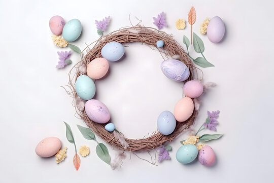 Easter picture frame for greetings or similar, made with a generative AI