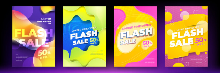 Vector flash sale poster background