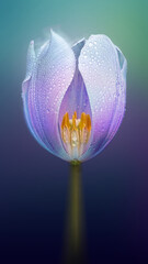 PURPLE LILY FLOWER OPEN WITH DEW DROPS CLOSE UP, MACRO PHOTOGRAPHY, FEMININE FLORAL ART