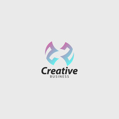 abstract geometric modern company business logo branding