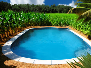 swimming pool in the garden