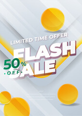 Vector gradient abstract vertical sale poster template white