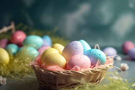Easter image for greeting cards or similar, made with a generative AI